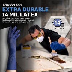 Safety 6604-20 Thickster Free Exam Disposable Latex 14 Mil Gloves, Extra Larg…