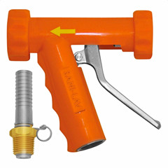 Sani-Lav N8S20 Orange Insulated Trigger Spray Nozzle, SS Handle, Swivel