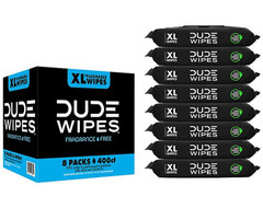 💥400 DUDE WIPES XL💥 Flushable 8 X 50 = 400 Fragrance Free ☆FAST☆FREE☆SHIPPING☆