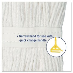Boardwalk 224CCT 24 oz. Cotton Premium Cut-End Wet Mop Heads – White (12/Ct) New