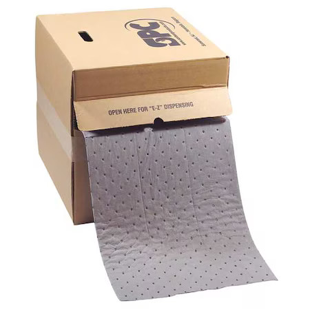 Brady Ht555 Sorbent Roll, 23 Gal, 15 In X 150 Ft, Universal, Gray, Polypropylene