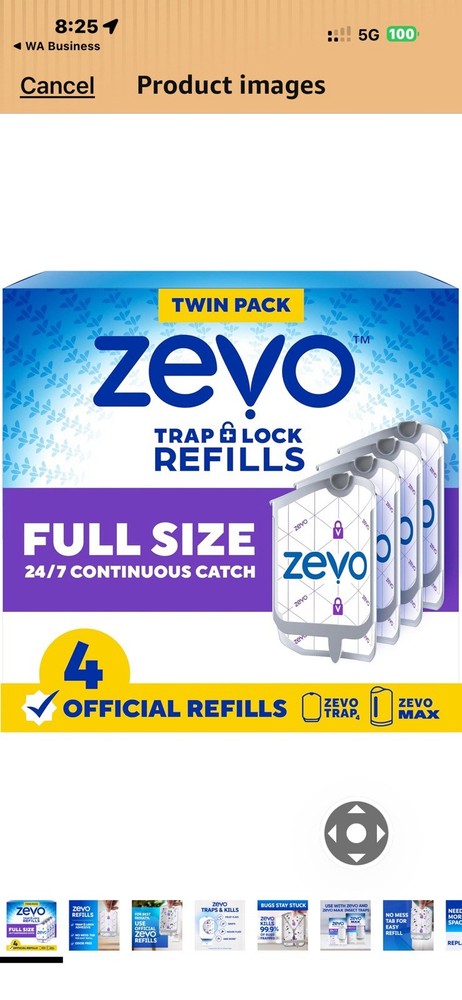 Zevo Trap Lock Refills Full Size Twin Pack 4 Refills