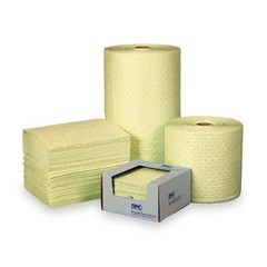 SPC Brady #CH30DP Sorbent Roll 30″ x 150 Ft Harsh Chemicals 40 Gal YELLOW Hi-Vis