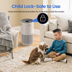 3000 Sq. Ft. True HEPA H13 Personal Room Air Purifier in Whites, 99.97% Cleaner,