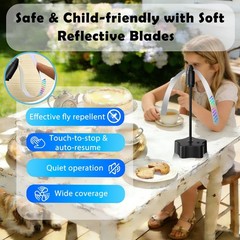 Fly Fans for Outdoor Table, Height Adjustable Food Fan with 4 Pack, white