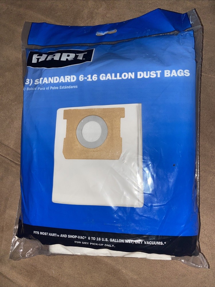 HART 6-16 Gallon (3 Pack) STANDARD VACUUM DUST BAGS VDBM 3701 Shop-Vac Vacuums