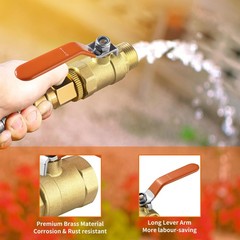 Brass Garden Hose Shut Off Valve – 3/4” GHT Female x NPT Male,