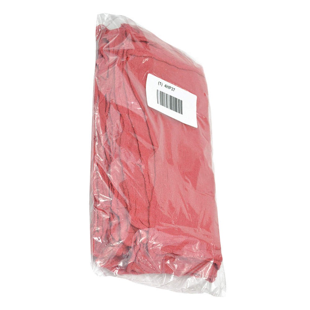 Grainger Approved 21820 Red,Shop Towel,12″ x 12″,PK25 4HP37