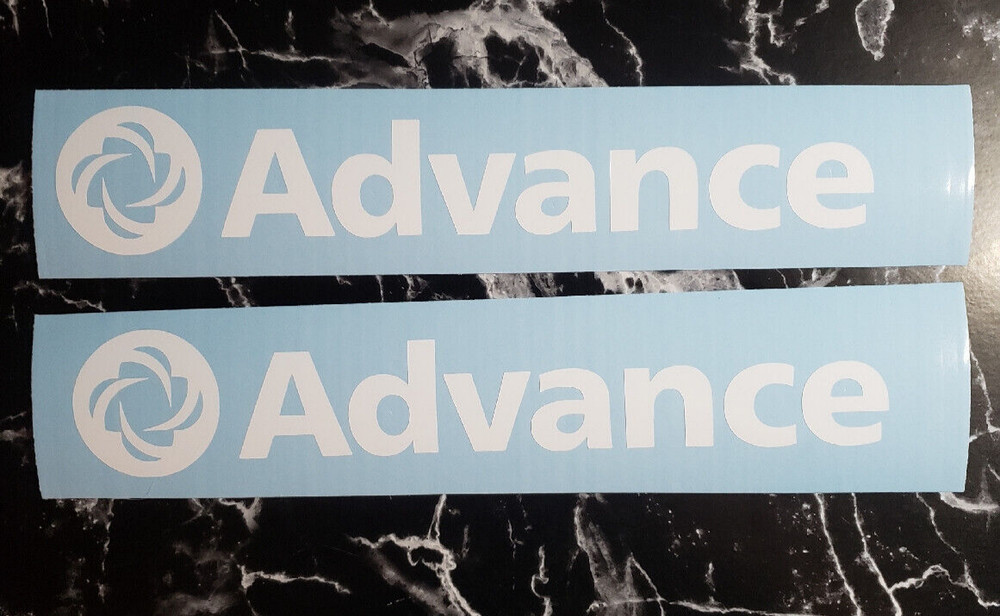 ADVANCE FLOOR SCRUBBER Decals Stickers 12″ Gloss white (2) FAST USA!