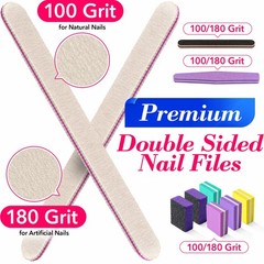 16 Pcs Nail Files and Buffers Blue, Pink, Yellow, Red, Black, Silver, Orange