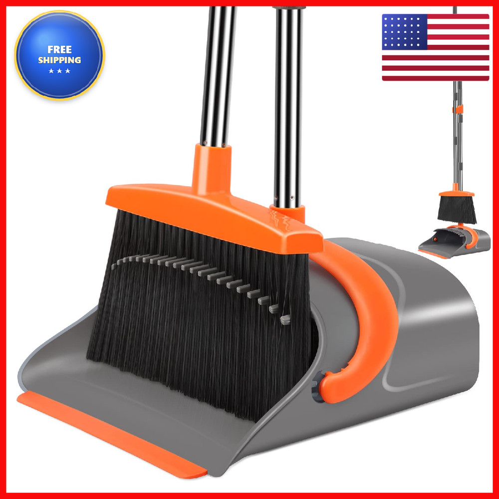 Ivandar Broom And Dustpan Set For Home Broom And Dustpan Combo For Office Long