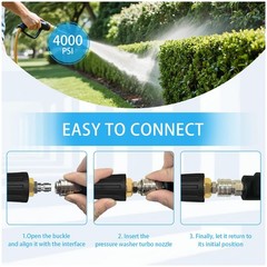 Xaxuqtu Turbo Nozzle Pressure Washer Tips, Max 4000 PSI, 3.95 inches, Black