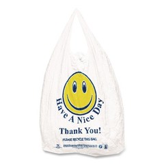 Barnes Paper Company T16SMILEY 11.5 in. x 21 in. Shopping Bags (900/Carton) New
