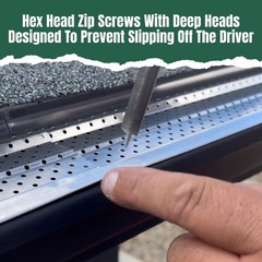 A-M Gutter Guard – 1/2″ #8 Stainless Steel Zip Screws – 8, Silver
