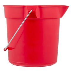 14 qt quart Heavy Duty RED PLASTIC BUCKET rOund Pail w/ pour spout RUBBERMAID