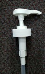 1/8 oz plastic pump, white for gel sanitizer, lotion soap, fits gallon container