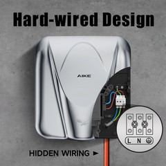 AIKE Elephant Power Commercial Hand Dryer High Speed Auto Warm Wind, Polished…