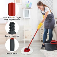 Mop Replace Heads Handle and 1 Sets + 2 White + 1 Base