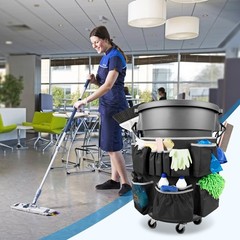 Trash Can Caddy Bag Fit 32-55 Gallon Garbage Bin, Cleaning Caddy Bag with Adj…