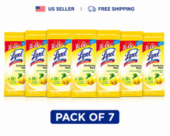 Lysol To Go Disinfecting Wipes Lemon & Lime Blossom 15ct Travel Pack of 7