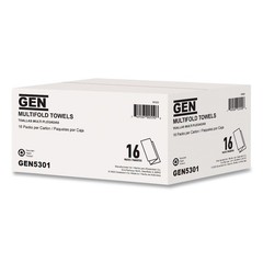 GEN 5301 9.25″ x 9.05″ 1-Ply Multifold Towels – White (16/CT) New