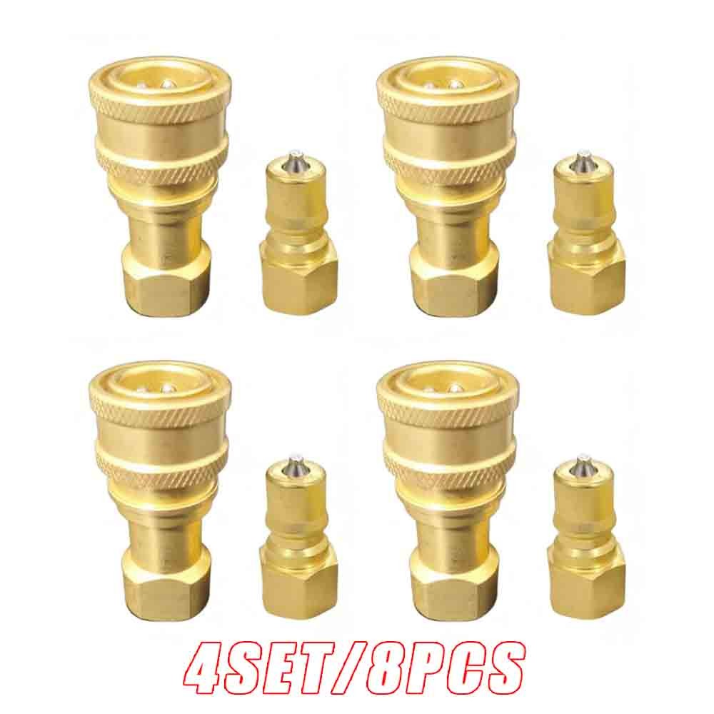 4 Sets Brass 1/4″ Carpet Quick Disconnect Fittings For Cleaning Wand Hoses