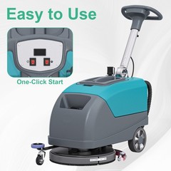 16″ Walk-behind Floor Scrubber Machine 24000 Sqft/h 11-gal Tank 24″ Suction