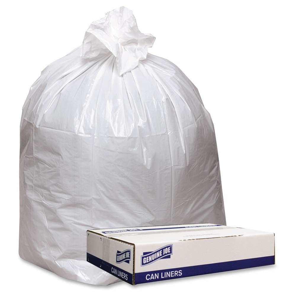 Genuine Joe 4347W Extra Heavy-duty Trash Can Liners 43×47 9 Mil White