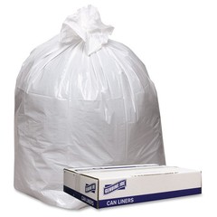 Genuine Joe 4347W Extra Heavy-duty Trash Can Liners 43×47 9 Mil White