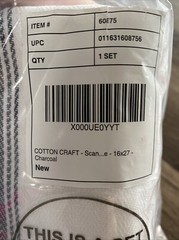 Industrial Shop Rags Towels Washed White Charcoal Strip 12pk 16×27/az