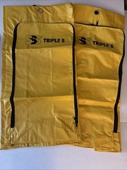 2 yellow janitorial cart bags 25 Gallon Zippered Front Triple S brand Lot Of 2
