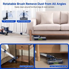 Clinkal Cordless Vacuum Cleaner 30Kpa Powerful Suction Stick Vacuum Anti-Tangle