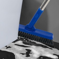 CELOX Grout Brush with Long Handle V-Shape Line Scrubber Bright-blue