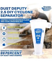 Oneida Air Systems Dust Deputy 2.5 DIY Cyclone Separator, Accessory Only, Clear.