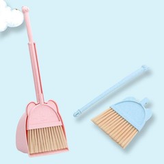 MAYEV Mini Broom with Dustpan for Kids,Little Housekeeping 2 Piece Set, Pink