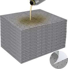 100 Pcs 10×13 Inch Oil Absorbent Pads for Automotive Workshop Spill Control