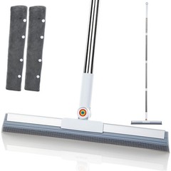 Muee Squeegee Broom For Floor 62 Long Handle Rubber Broom For Pet Hair Removal