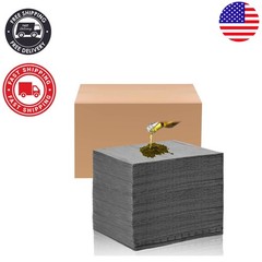 100 Gray Oil Absorbent Pads – 9.8×13 Inch Spill Protection for Garage/Workshop