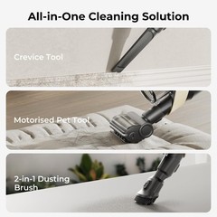 CANDY Cordless Stick Vacuum Cleaner, 650W/320AW Powerful Black & Gold