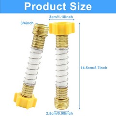 Jiozermi 3 Pcs Flexible Hose 14.5 cm long and in diameter, Yellow