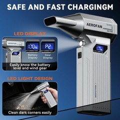 Compressed Air Duster – 160,000RPM Electronic Air Duster with LED Light, 4-Ge…