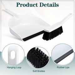 Zubebe 12 Pcs Mini Dustpan and Brush Set, Small Broom Mainly White