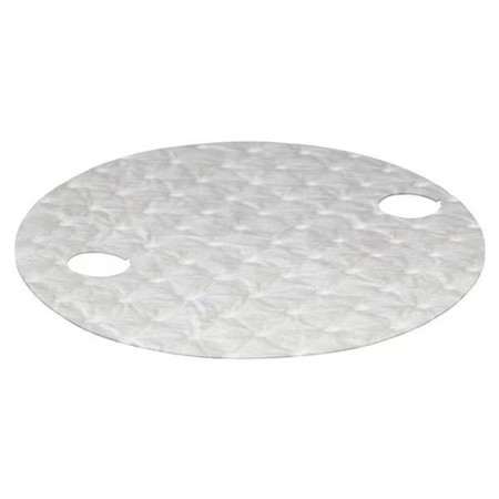 Oil-Dri L90910 Sorbent Pad, 22 In Dia., Oil, White, Polypropylene
