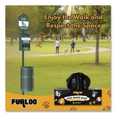 Furloo FLO210 8″ x 13″ Dog Waste Station Refill Bags – Black (2000/CT) New