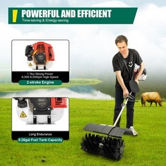 52cc Handheld Gas Power Broom Walk Behind Sweeper 2.3hp High Performance Cleaner