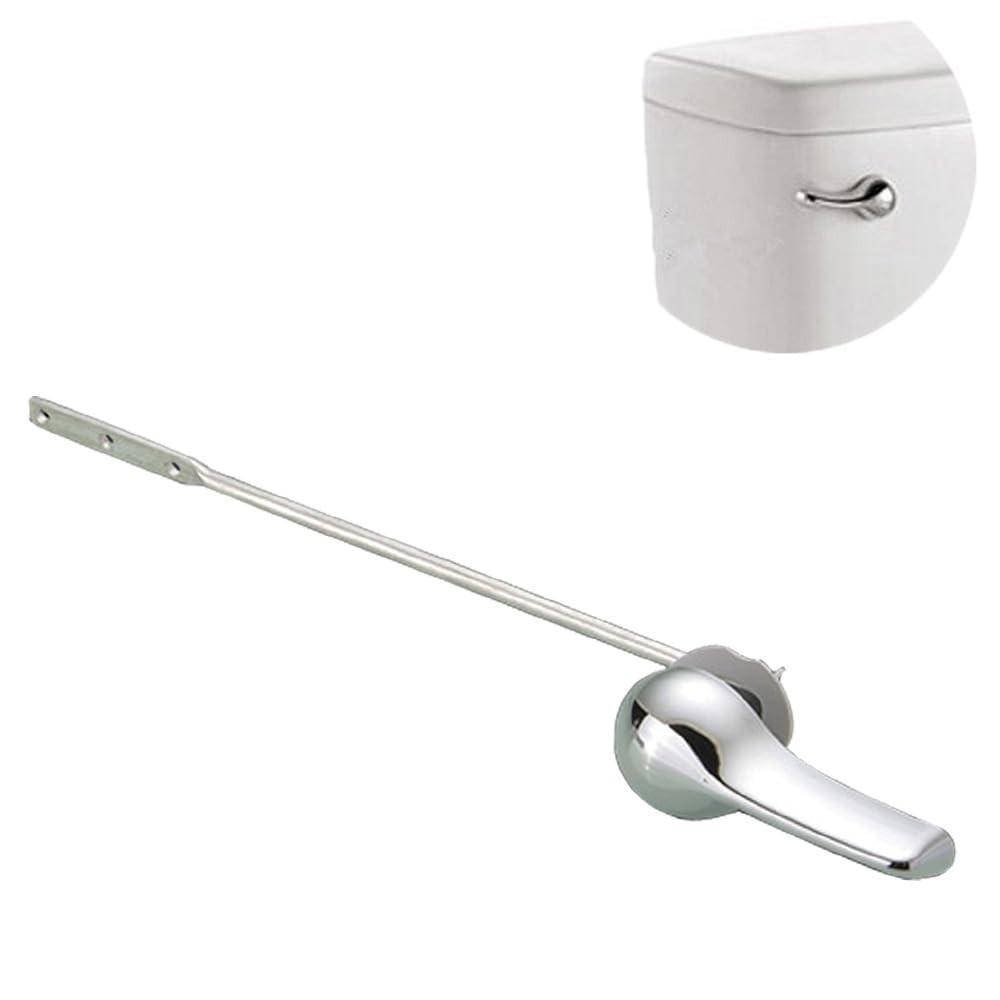 Universal Toilet Tank Flush Lever Front Mount Replacement Silver Handle