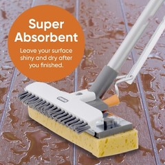 Superio Sponge Mop with Detachable Brush, for Household Use
