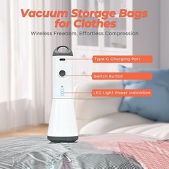 18 Pack Vacuum Storage Bags Set with Rechargeable Wireless Pump