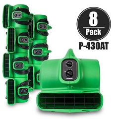 XPOWER P-430AT 1/3 HP Air Mover Carpet Dryer Blower Fan w/ Timer 8 Pack