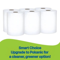 Paper Hand Towel 6 Rolls White 8 inch 350 ft 1 Ply Hardwound Dispensers